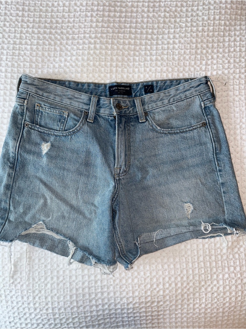 Lucky Brand Light Wash Distressed Denim Shorts